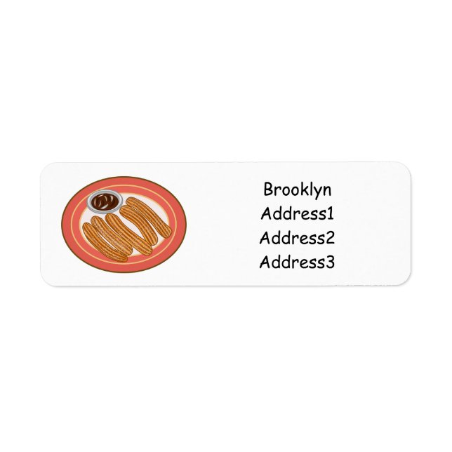 Etiqueta Ilustração de desenho animado de Churro (Frente)