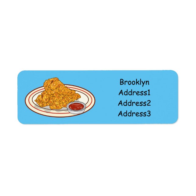 Etiqueta Ilustração de desenho animado de frango desidratad (Frente)