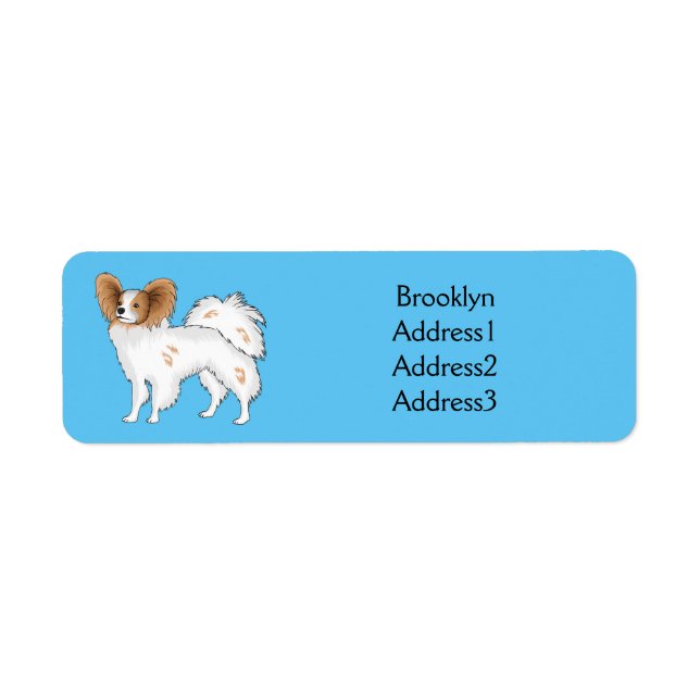 Etiqueta Ilustração de desenho animado de Papillon (Frente)