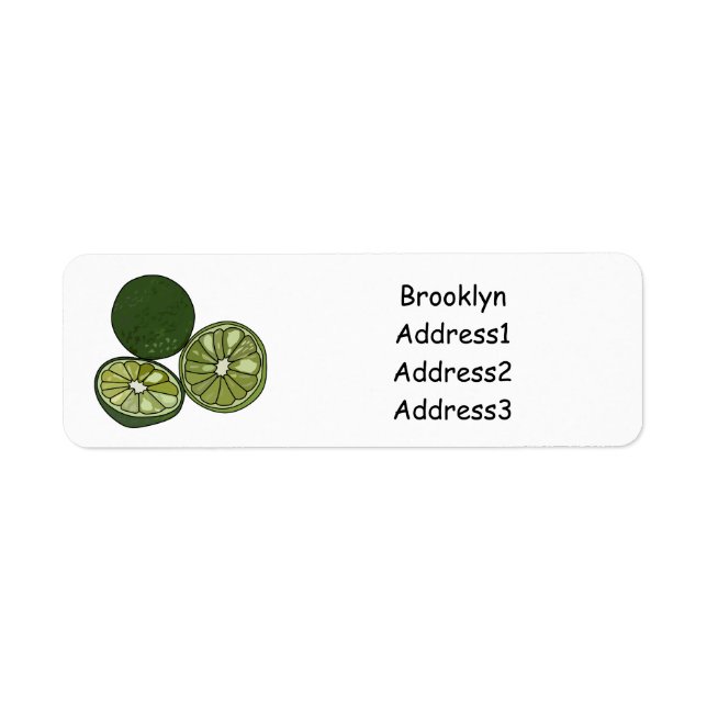 Etiqueta Ilustração de desenho animado do limão Kaffir (Frente)