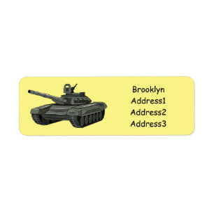 Etiqueta Ilustração de desenho animado do Tanque