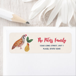 Etiqueta Ilustração do Partridge Pear dos 12 Dias de Natal