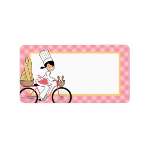 Etiqueta ilustrada da bicicleta do cozinheiro