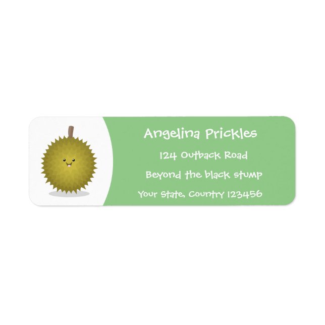 Etiqueta Imagem de desenhos animados bonitos e felizes em D (Frente)