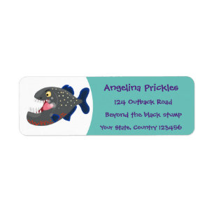 Etiqueta Imagem de desenhos animados da piranha