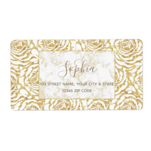 Etiqueta Imagem do padrão de rosas românticas elegantes