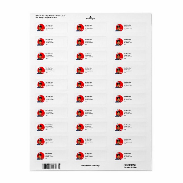 Etiqueta Imagem Personalizada  (Folha completa)