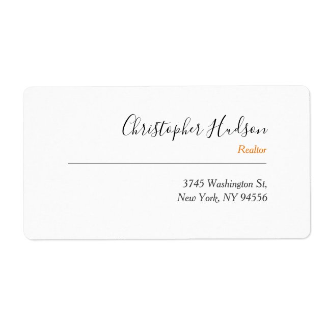 Etiqueta Imobiliário Simples Profissional (Frente)