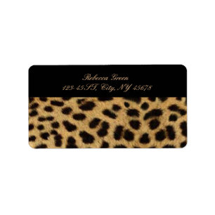 Etiqueta impressão animal do leopardo do safari tribal do