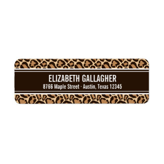 Etiqueta Impressão Castanho e Leopardo