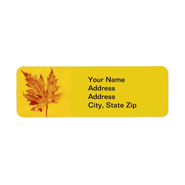 Etiqueta Impressão de folha de folhas naturais, folha de ma (Frente)