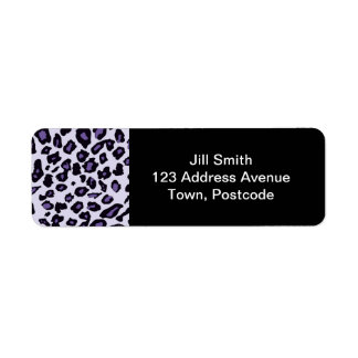 Etiqueta Impressão de leopardo roxo