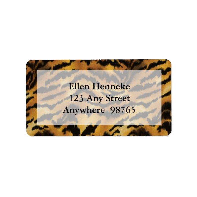 Etiqueta Impressão de Tigre Selvagem (Frente)