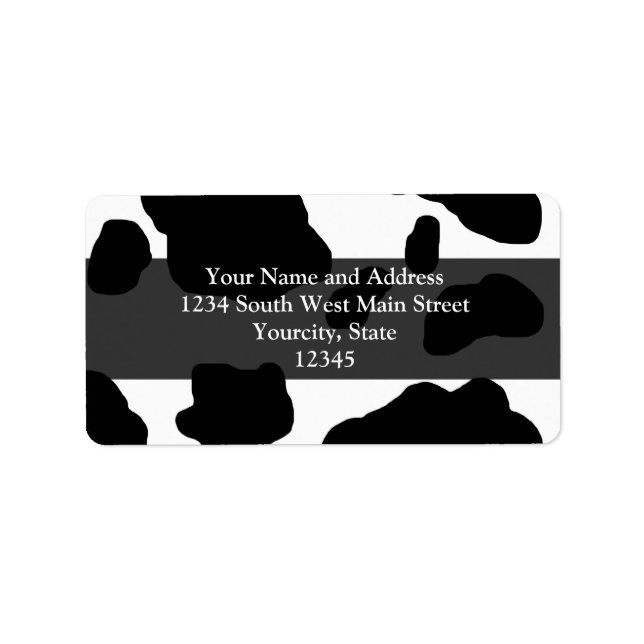 Etiqueta Impressão de Vaca Divertida Personalizada (Frente)