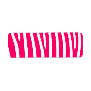 Etiqueta Impressão de Zebra Branca e Rosa Quente