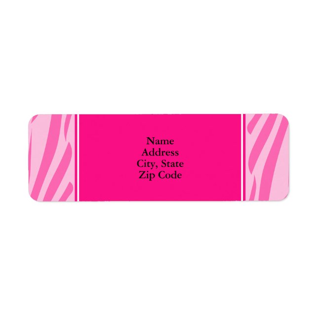 Etiqueta Impressão de Zebra Rosa Quente (Frente)