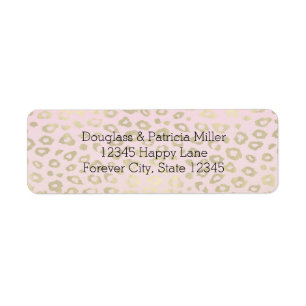 Etiqueta Impressão Dourado cor-de-rosa do leopardo de Ombr