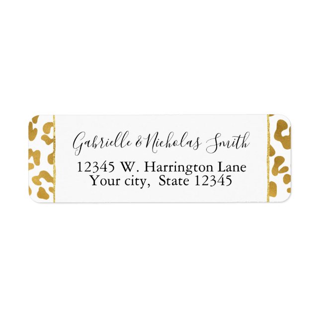 Etiqueta Impressão Leopardo Dourada (Frente)