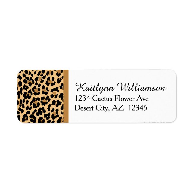 Etiqueta Impressão na moda Leopardo (Frente)