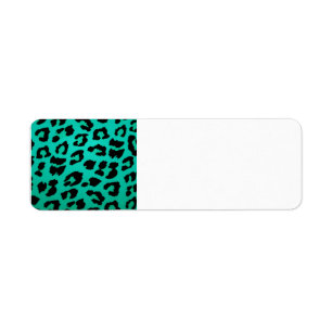 Etiqueta Impressão verde e preto da cerceta do leopardo