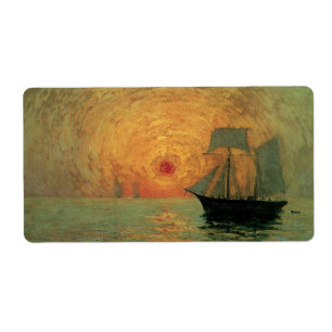 Etiqueta Impressionismo do vintage, Sun vermelho por Máxim