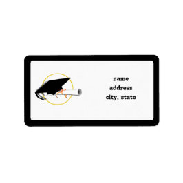 Etiqueta Inclinação do Boné de Formando no plano de fundo p