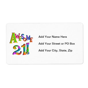 Etiqueta Incrível 21 t-shirts e presentes de aniversário