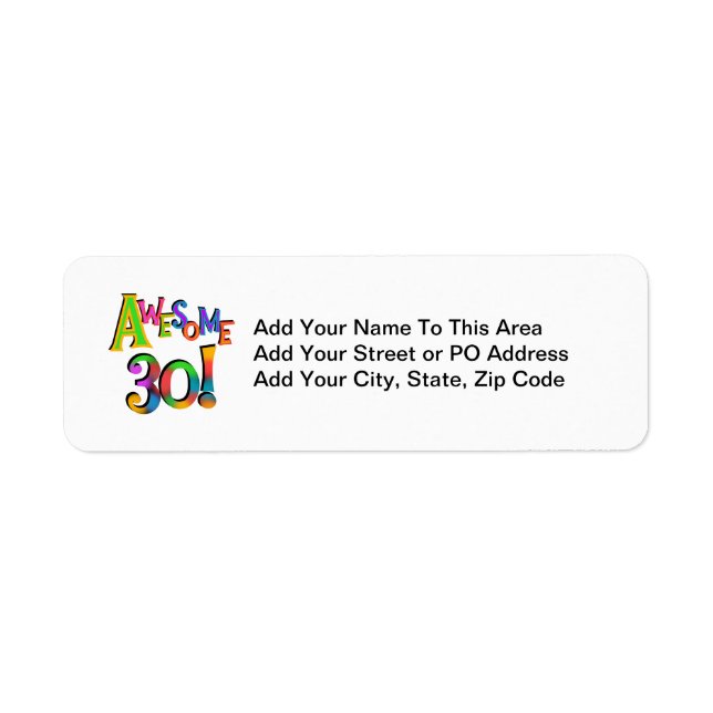 Etiqueta Incrível 30 t-shirts e presentes (Frente)