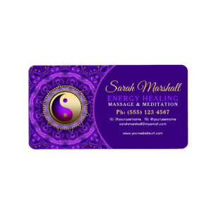 Etiqueta Índigo Azul Roxo Magia Mandala Cura