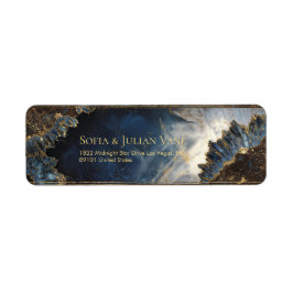 Etiqueta Indigo Gold Foil Crystal Geode Return Address