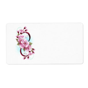 Etiqueta Infinidade com Flores de Flor Sakura