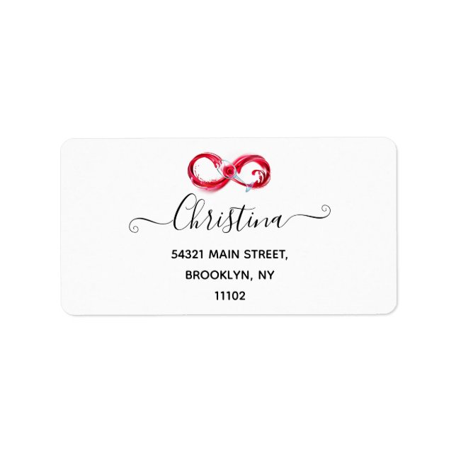 Etiqueta Infinidade com vinho tinto (Frente)