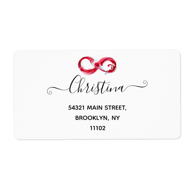 Etiqueta Infinidade com vinho tinto (Frente)