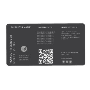 Etiqueta Ingrediente de frasco de enrolamento de código QR