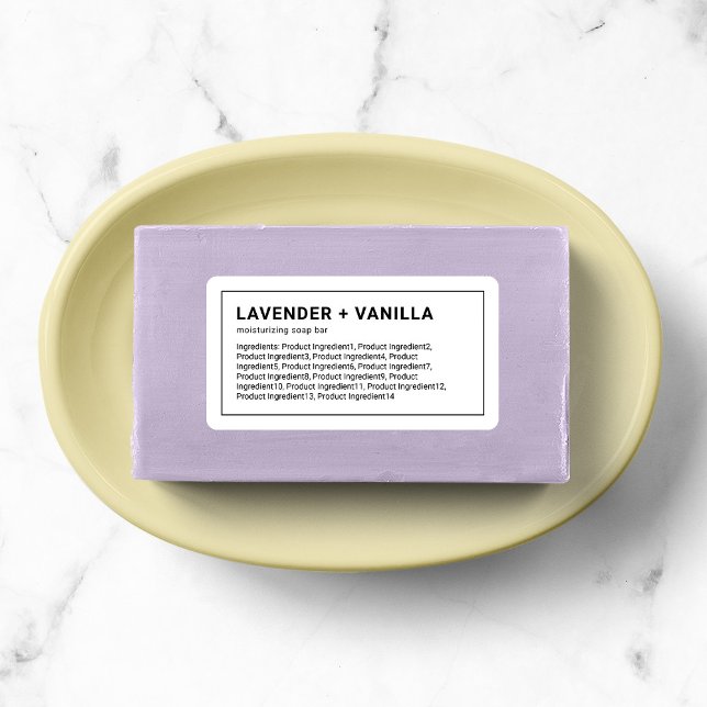 Etiqueta Ingredientes Mínimos Modernos de Borda Preta (Criador carregado)