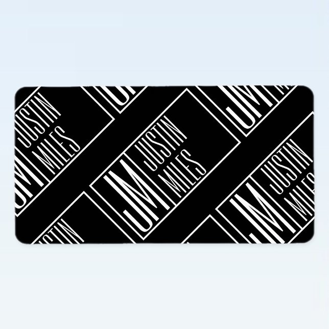 Etiqueta Iniciais modernas com padrão de monograma de nome (Criador carregado)