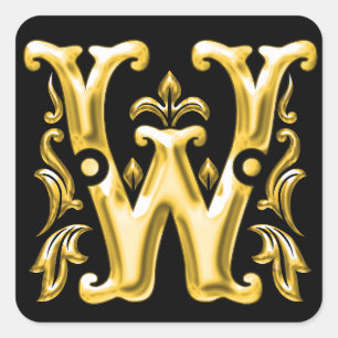 Etiqueta inicial de W no ouro