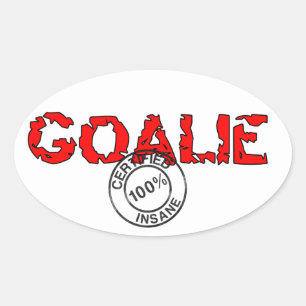 Etiqueta insana oval do Goalie