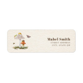 Etiqueta Insetos Natureza Da Madeira De Cogumelo