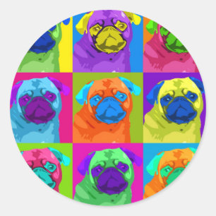 etiqueta inspirada do círculo do Pug