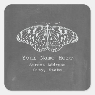 Etiqueta inspirada quadro do endereço da borbolet