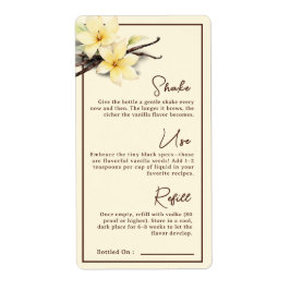 Etiqueta Instrução Homemade Vanilla Extract