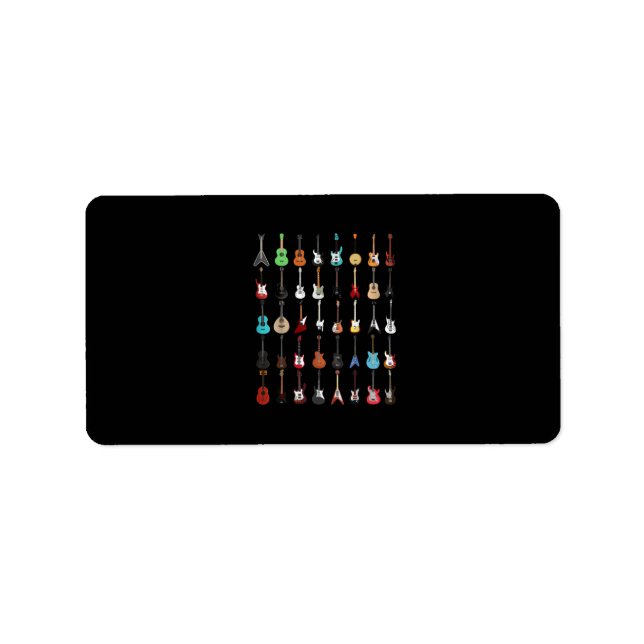 Etiqueta Instrumento Musical de Violão Rock and Roll (Frente)