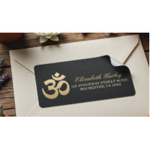 Instrutor de Meditação Yoga com Símbolo OM em Pret