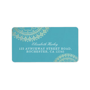 Etiqueta Instrutor de Meditação Yoga Green Blue Mandala Dou