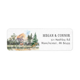 Etiqueta Inverno no Evergreen Woods Return Address Label
