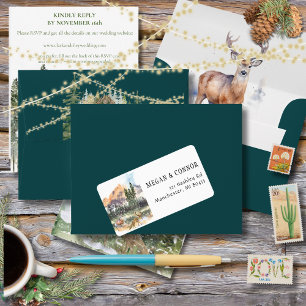 Etiqueta Inverno no rótulo do endereço de Evergreen Woods