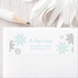Etiqueta Inverno Onederland floco de neve azul prateado