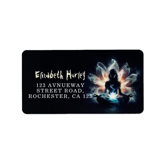 Etiqueta Ioga Instrutor Meditação Dose Brilhante Lotus (Frente)