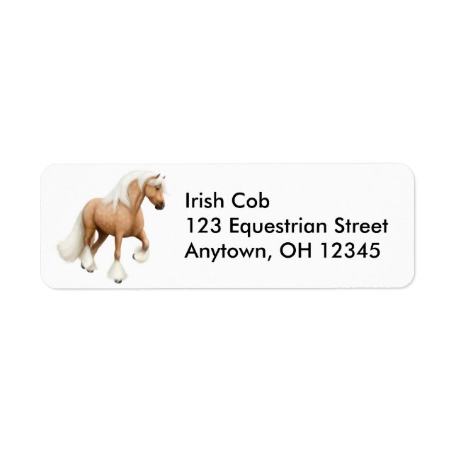 Etiqueta Irish Cob Horse Label (Frente)